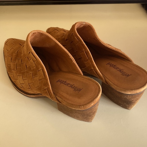 Jeffrey Campbell Favela-2 Western Mule brown woven Naturel Suede Slip On Shoe - Picture 2 of 5